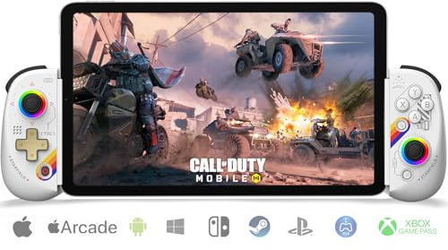 arVin Wireless Gamepad Controller for iPad/Tablet/iPhone/Android/Switch [Within 5-10]with RGB Hall Effect Joystick/Hall Trigger/Turbo/Support Streaming on Xbox/PS4/PC Console/Cloud Gaming/CODM Mobile