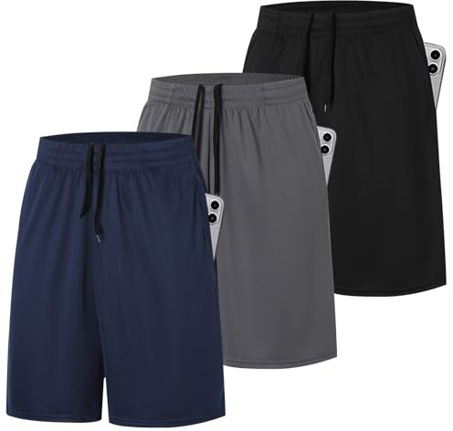 ZENGVEE Mens Sport Shorts Gym Running Short with Two Pockets for Men UK S