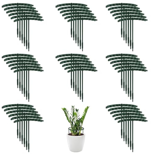 48 Stück Pflanzenstütze, 25 x 14 cm Kunststoff Pflanzen Stützring, Pflanzenstütze für den Garten, Staudenhalter Pflanzen Halterung, für Pflanzen, Blumen, Gemüse