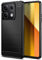 Qiinogow Cover Compatibile con Xiaomi Redmi Note 13 5G, Custodia per Telefono Slim Fit con Antiurto, Anti-Graffio, Case Protettiva in Gomma TPU in Fibra di Carbonio, Nero