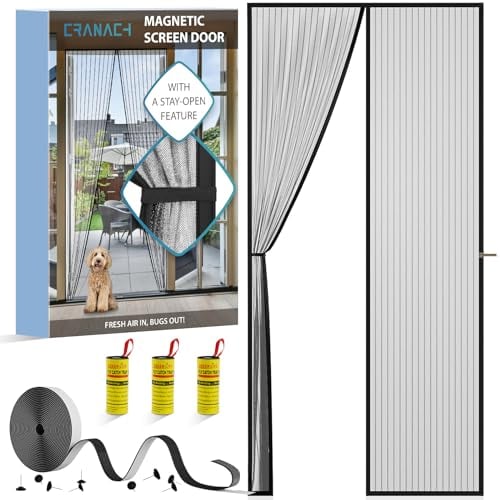 Fliegengitter Balkontür Magnet Insektenschutz Tür: 70x200, BONUS Fliegenfalle Fliegenfänger, Insektenschutz Balkontür Ohne Bohren Fliegengitter Tür Magnet Fliegengittertüren Fliegenschutz Terrassentür