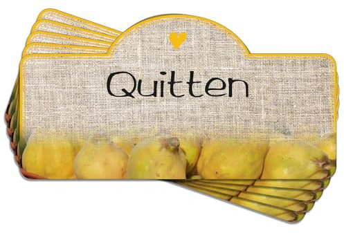 Apoidea – Marmeladen Etiketten selbstklebend 36 Stück/hochwertige Etiketten für Marmeladengläser/Aufkleber Marmeladengläser/Etiketten selbstklebend Marmelade - Quitten