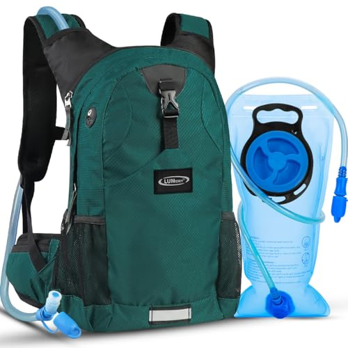 Lunidry Trinkrucksack Fahrradrucksack mit Trinkblase 2L Wasserdicht Sportrucksack, 20L Hydration Rucksack Herren Damen Outdoor Laufrucksack Tagesrucksack Wanderrucksack für Camping Ski MTB Fahrrad