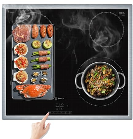 KitchenRaku Large Induction Hob Protector Mat, Translucent Induction Hob Cover (Magnetic) Cooktop Scratch Protector for Induction Stove, Multifunctional Heat Resistant Silicone Mat (54x90cm)