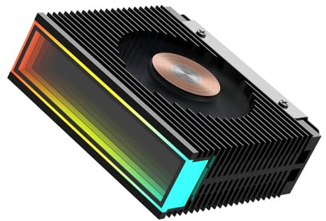 Jungle Leopard S50 M.2 2280 argb radiateur de disque dur PWM double ventilateur SSD Cooler m2 SSD Cooler 5V 3Pin adressable RGB sync SSD Cooler avec dissipateur thermique (Black)