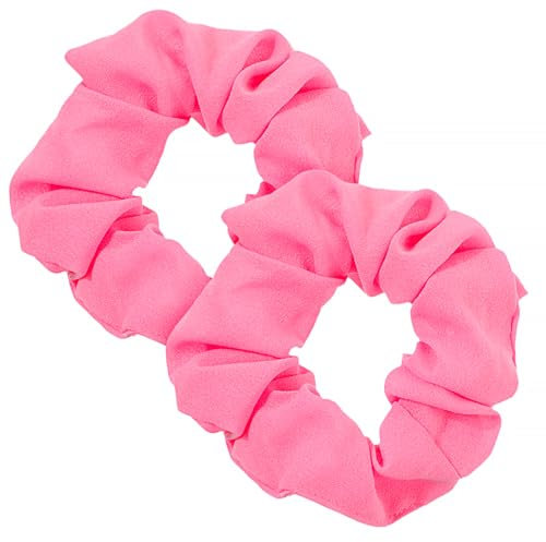 2 Stück Neon Haargummi Scrunchie Pop Leuchtend Rosa Scratch Einfarbiges Kratzgummiband Kratzkrawatten Haarschmuck Scrunchies Seide für Damen Satin Haargummis Mädchen Glitzer
