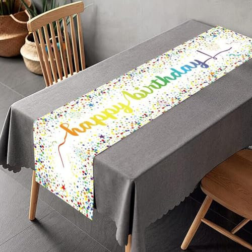 Yontree Geburtstag Deko Tischdeko Geburtstag Tischläufer für Kinder Mädchen Jungen 180 x 35cm