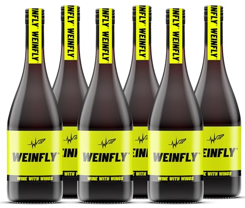 WEINFLY - Der weltweit erste Wein mit Energy | Fruchtig-spritziger Geschmack | 168mg Koffein pro Flasche | Perfekt für Partys | 6 x 750ml