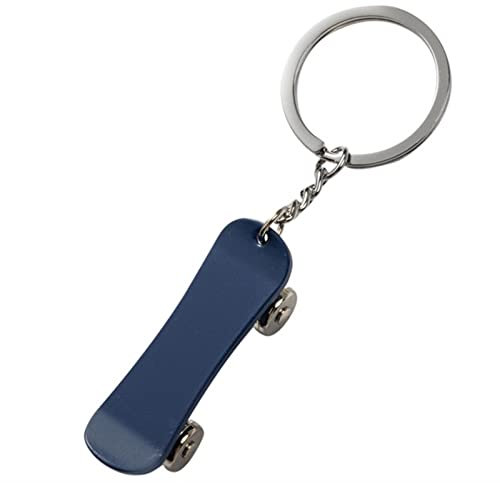 ROBAUN-keychain Personalisierter Schlüsselanhänger aus Metall, Vintage-Skateboard, Schlüsselanhänger, Autoschlüssel, Ornament, Neuheit, Geschenk für Männer, Freund, Skate-Liebhaber(Blauw)