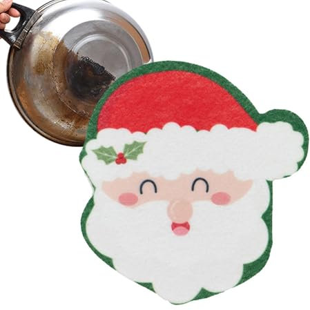 Weihnachtsschwamm – weicher Weihnachtsbaum in Form eines Gewürzmanns | Kratzfester Schwamm für die Spülmaschine, zuverlässig und glatt, vielseitiges Scheuerpad, Reinigungszubehör für die Küche