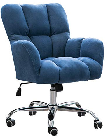 TONZN Bürostuhl, grau, Bürodrehstuhl, ergonomischer Computer-Schreibtischstuhl, gepolsterter Home-Office-Schreibtischstuhl, verstellbare Lendenwirbelstütze (blau)