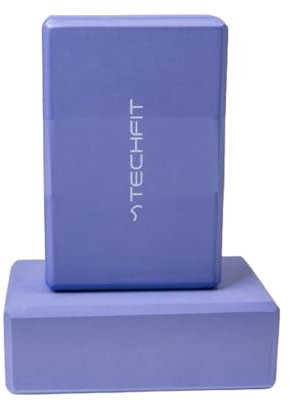 TechFit Mattoncino da Yoga in Schiuma EVA ad Alta Densità, Set da 2 Pezzi, Leggero e Antiscivolo, Supporto Ideale per Yoga, Pilates, Stretching, Dimensioni 23x15x7.6 cm, Viola