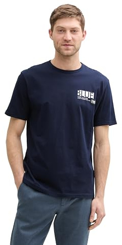 TOM TAILOR Herren 1046733 T-Shirt, 10668 - Sky Captain Blue, 3XL EU