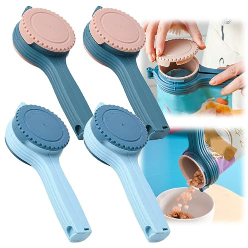 soputry Beutelclip mit Ausgießer, Beutelauslauf-Clips, Lebensmittelbeutel-Verschlussclip mit Ausgießer, Beutelklammern für Lebensmittel, wiederverwendbare Kunststoffkappen-Verschlussclips für Snacks