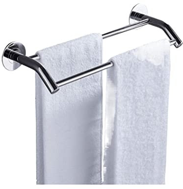 Porte-serviettes mural double barre porte-serviettes étanche (50 cm)