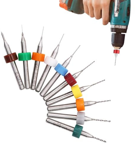 20 Stück Mini Bohrer, 0,1mm-1mm bohrer Micro Spiralbohrer, PCB Druckplatine bohrer Bits Set für rauen Stein, Schmuck, Stanzen, Gravur (10 Größe, Gemischte Farbe)