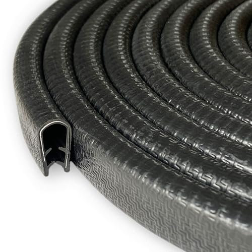 Perfil Goma Protector Bordes Rango de Sujeción 1-2 mm Protección de Bordes Protectores Puertas Coche para Automóviles Procesamiento de Chapa Construcción de Barcos Artesanías 10M(10, 2mm)