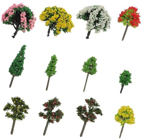 SHINEOFI 60pcs Miniature Tree Decor Plastic Tree Figurines Micro Landscaping Props Table Accessories