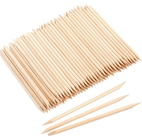 EWVVSS 600 Pcs 4.5 Inch Orange Sticks for Nails Double Sided Multi-Use Wooden Cuticle Pusher Sticks Manicure Pedicure Tool Cuticle Sticks or Eyebrow Waxing Sticks for Facial Hair Removal