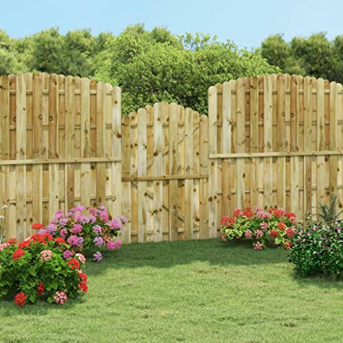 Rantry Gartentor Zauntor Gartentür Hoftor Gartenflügeltor Zauntür Hoftor Holztor Hoftür Einfahrtstor Tür für Garten Gartenpforte Imprägniertes Kiefernholz 100x150 cm