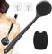 Cepillo Corporal Mango Largo, Corporal de silicona para ducha con mango largo, Cepillo Ducha Espalda, Estimula el drenaje linfático y minimiza la celuliti(Negro)