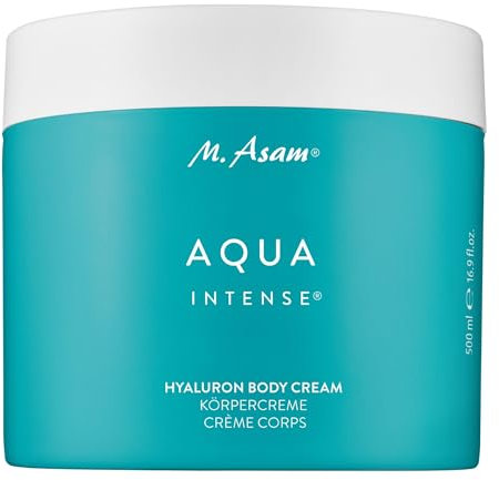 M. Asam AQUA INTENSE Hyaluron Körpercreme (500ml) – Feuchtigkeitsspendende Körperlotion mit Sheabutter & Hyaluron, Körpercreme für sehr trockene Haut, Glättende & hautfestigende Bodylotion