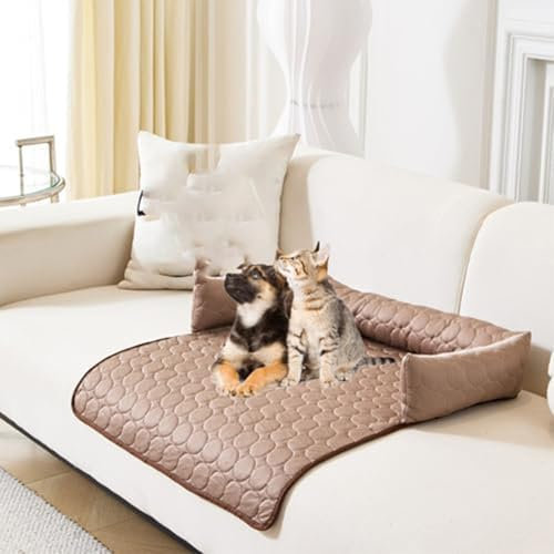 Pelzbarn KüHlendes Sofabett, 50-120cm Heatreliefimcooling Dog Bed, Maschinenwaschbar KüHlendes Hundebett, Hundedecke Sofa Halten Sie Ihr Fellbaby KüHler und Bequemer (Kaffee, XXL(100*60)cm)