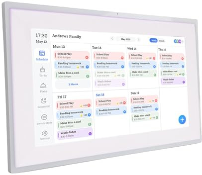 MENDUNER 32 Zoll Digitaler Kalender CHORE -Diagramm, 1920 * 1080p Full HD Touchscreen Interactive Display Smart Electronic Calender, Ideal für die Organisation Ihrer 2026Calendars (WHITE)
