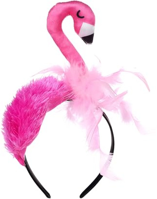 OuryTech Flamingo Haarreif, Flamingo Haarreif Damen, Kreativer Flamingo Fascinator für Karneval und Tropen Party Stirnband für Frauen
