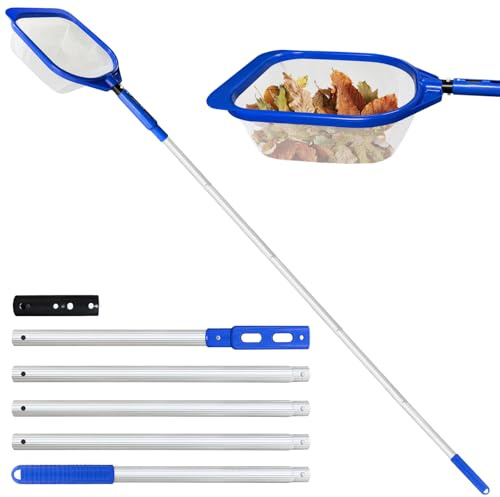 Kescher Pool Feinmaschig,Pool Kescher Mit Teleskopstange 238cm,Teichkescher | Kescher Für Pool Teich, Kächersieb Pool Casher, Poolkescher Fein, Kescher Whirlpool, Poolnetz Feinmaschig, Poolreinigung