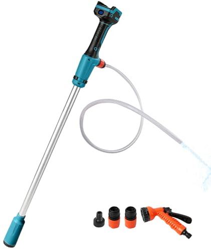 Cordless Stick Water Transfer Pump Compatible with Makita 18V, 2736 L/h Flow Capacity, Portable Water Pump with 3/4 Hose Connector 1/2 Water Outlet for Pool Garden Pond(Blue)