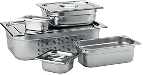 Utopia F70010 Stainless Steel Gastronomes, Stainless Steel, Gnu 1/4 Pan, 20 cm, Deep (Pack of 6)