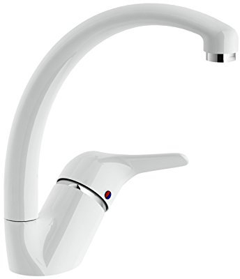 Miscelatore Nobili Mistral Junior MJ16113BC Lavello Cucina Bianco e Cromo