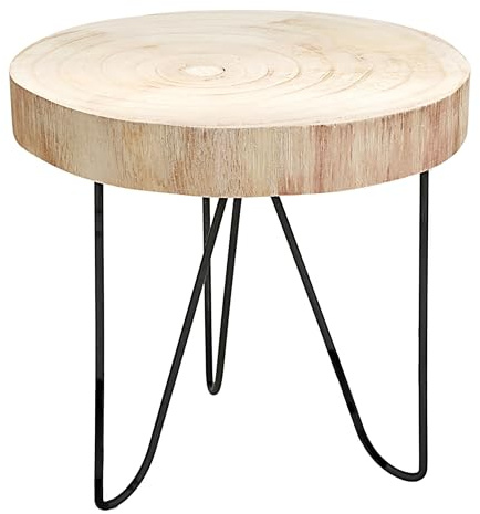 Holz Beistelltisch Rund 30x30 cm Couchtisch Pflanzenhocker Natur Modern | BURI, Metallbeine, Nachttisch, Wohnzimmer, Schlafzimmer, Couchtisch, Pflanzenhocker, Holz, modern, Beistelltisch