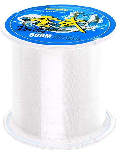 Ofoen bobina di filo da pesca, n. 2.5, in nylon trasparente, adatto anche per gioielli fai da te (un rotolo)