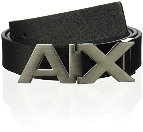 Armani Exchange Herren Hinge Belt Gürtel, Schwarz, 40