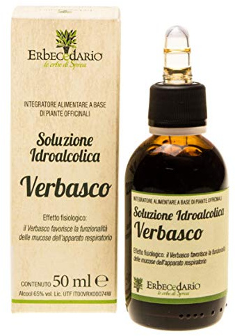 Soluzione Idroalcolica Verbasco Tintura Madre Erbecedario, Per Favorire Il Benessere Delle Vie Respiratorie, Aiuta A Fluidificare Secrezioni Bronchiali, 1 Flacone 50 ml In Gocce