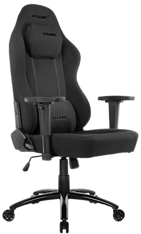 AKRacing Chair Opal Bürostuhl, Stoff, Schwarz/Schwarz, 5 Jahre Herstellergarantie