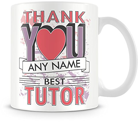 Tutor Thank You Mug - Personalised Cup Gift - Customise with Name - Pink