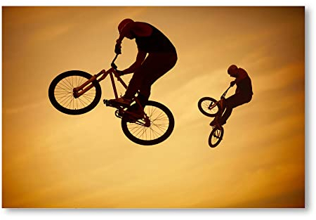 Postereck - 1322 - BMX Sprung, Sport Fahrrad Rad Fitness Freestyle - Wandposter Fotoposter Bilder Wandbild Wandbilder - Poster - 3:2-61,0 cm x 40,5 cm
