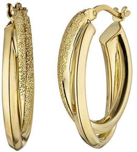 Jobo Damen-Creolen aus 925 Sterling Silber vergoldet Oval