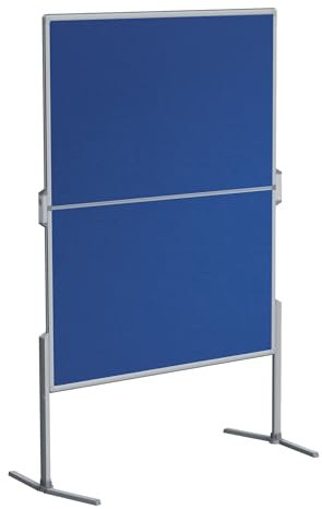FRANKEN Moderationstafel PRO, doppelseitig, pinnbar, 120 x 150 cm, blau/Filz, klappbar, Pinnwand mit Standbeinen, MT884303