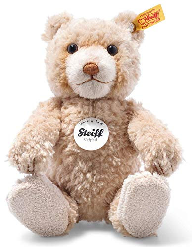 Steiff Teddybär Buddy, Plüschtier 24 cm, Plüschbär Teddy, Kuscheltier für Kinder, Schmusetier zum Spielen & Kuscheln, bewegliche Gliedmaßen (5 Fach) & waschbar, Original Stofftier beige (109935)