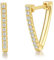 Solide 925 Sterling Silber mit Gelb Gold Plattiert Creolen Ohrringe Klein Dreieck Geometric-Stil mit Funkelnde Zirkonia Geschenk Schmuck für Damen Mädchen Kinder - Größe: 16 * 13 mm