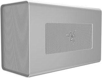 Razer Core X – Externes Grafikgehäuse – Karte mit bis zu 3 Steckplätzen (unterstützt Thunderbolt 3 oder Thunderbolt 4, internes ATX 650 W, 2 x 8-polig – 6+2-polige PCI-E – Anschlüsse) Quecksilber