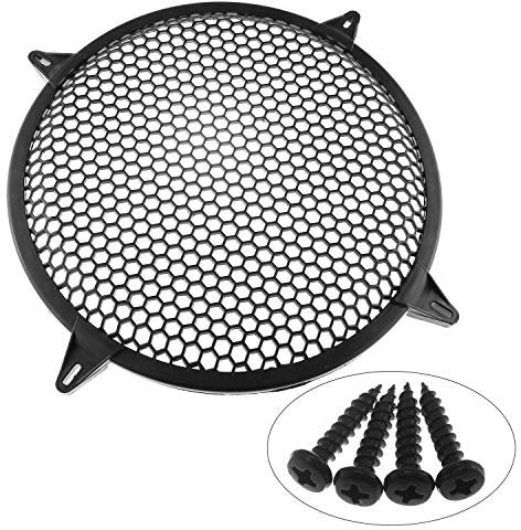 DGZZI - Copertura in rete di plastica per subwoofer, 30 cm, con 4 morsetti per griglia e 4 viti