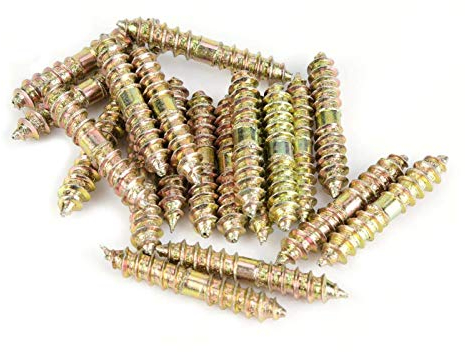 Jeanoko 20 pz 5 * 30mm Tassello Vite Autofilettante Vite Filettatura Mobili Lavorazione Del Legno Connettore Vite A Doppia Estremità