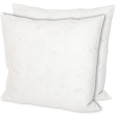 MSS e.K. 2er Set Federkissen | Größe: 40 x 40 cm | Füllgewicht: je 350 Gramm | 100% Baumwolle | kein Lebendrupf | Kissenfüllung | NOMITE Zertifiziert - milbenfrei | schadstoffgeprüft