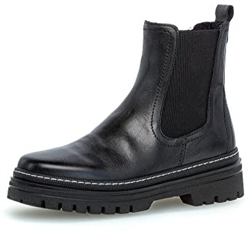Gabor Damen Chelsea Boots, Frauen Stiefeletten,Wechselfußbett,Best Fitting,Winterstiefeletten,Winterschuhe,warm,gefüttert,schwarz,38.5 EU / 5.5 UK