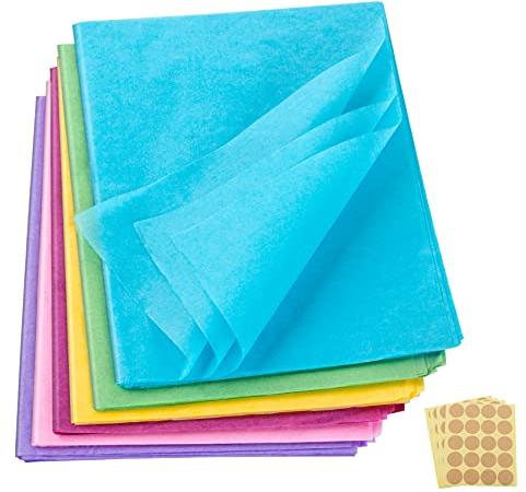 Anstore Seidenpapier Bunt, 72 Blatt Transparentpapier für Geschenktüten, Seidenpapier 50 x 35 cm Geschenkpapier Tissue Paper Glanzpapier zum Seidenpapier Pastell für Handgemachte Dekoration (6 Farbe)